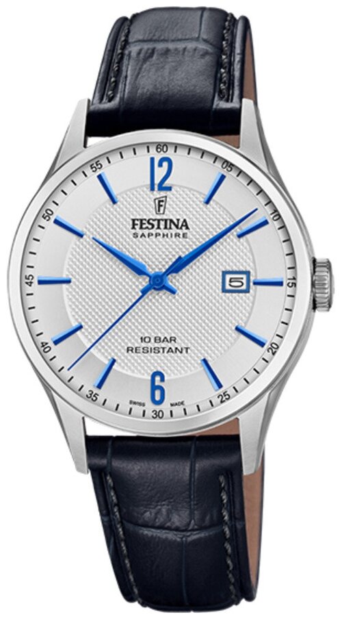 Наручные часы FESTINA Швейцарские наручные часы Festina F20007/2, серебряный, черный