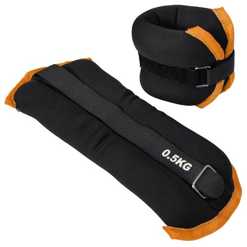 фото Hkaw101-6 утяжелители "alt sport" (2х0,5кг) (нейлон) в сумке (черный с оранжевой окантовкой) hawk
