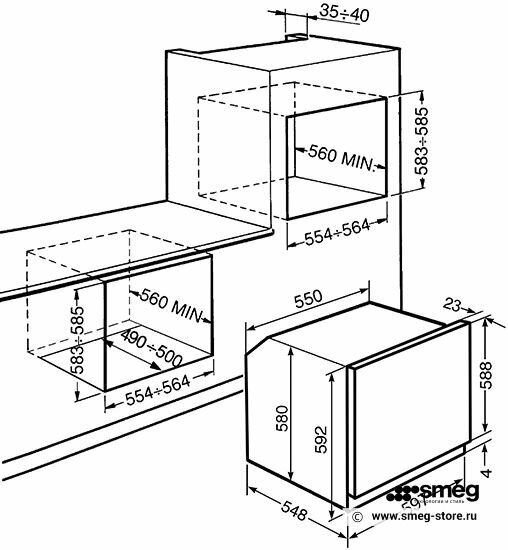 Электрический духовой шкаф Smeg SF6905N1, черный