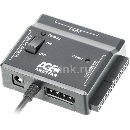 Адаптер-переходник для HDD AgeStar FUBCP2, черный адаптер переходник для hdd agestar 3fbcp1 черный