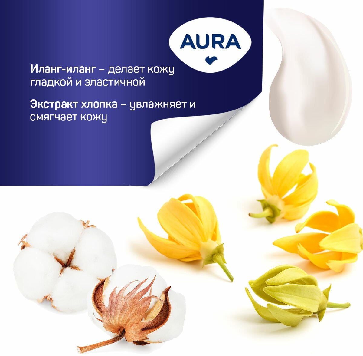 крем для рук AURA Pure Cotton Ночной уход Хлопок и Иланг-Иланг туба 75мл - фото №6