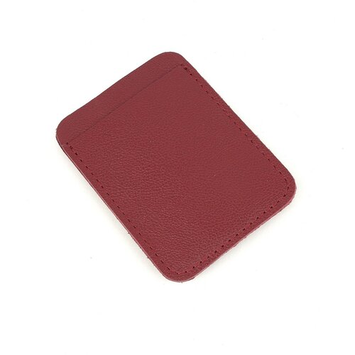 Визитница КРОКО, натуральная кожа, 2 кармана для карт, 2 визитки, для женщин, бордовый