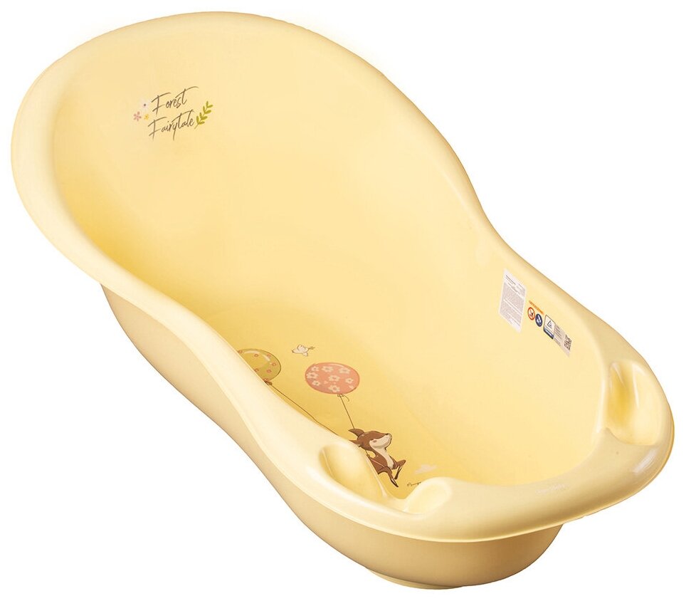 Детская ванночка для купания Tega Baby Лесная сказка 102 см, светло-жёлтая