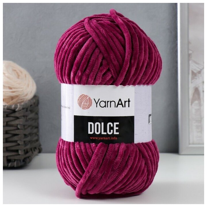 YarnArt Пряжа "Dolce" 100% микрополиэстер 120м/100гр (766 т. фуксия)