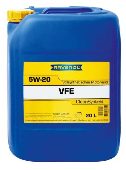 Ravenol Моторное Масло Ravenol Vfe Sae 5w-20 ( 20л) Ecobox