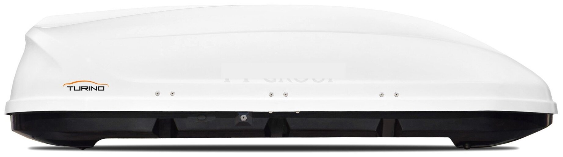 Бокс-багажник (Автобокс) на крышу Аэродинамический "Turino 1-DUO" 410 л двухсторонний, белый матовый.