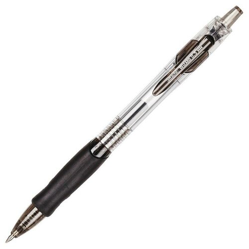 Ручка гелевая автоматическая Attache G-987 (0.5мм, черный, резиновая манжетка), 12шт. гелевая ручка черного цвета