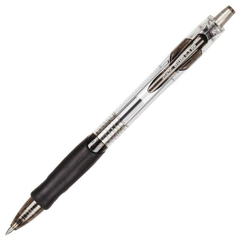 Ручка гелевая автоматическая Attache G-987 (0.5мм, черный, резиновая манжетка) 1шт.