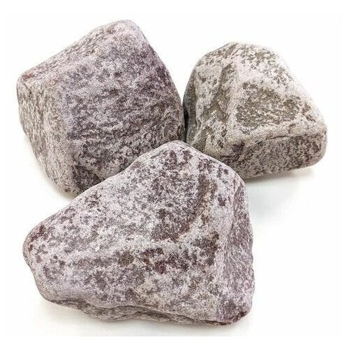 Камни для бани кварцит малиновый обвалованный(коробка 20кг)