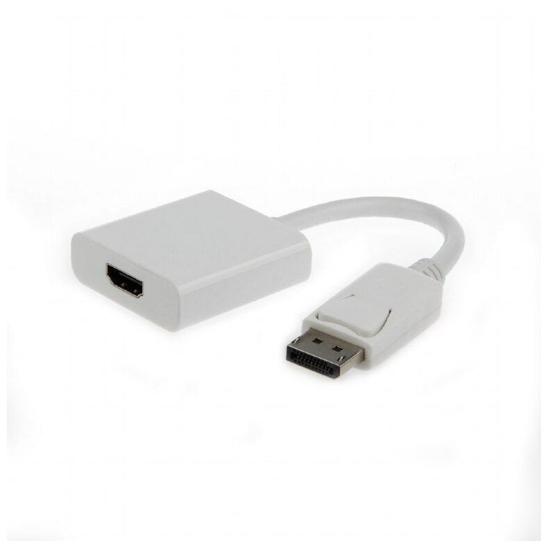 Переходник-конвертер DisplayPort (M) -> HDMI (F) 0.1м, белый Cablexpert (A-DPM-HDMIF-002-W)