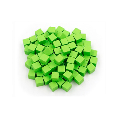 Деревянные кубические фишки зеленые (100 шт) / деревянные токены / деревянные кубики