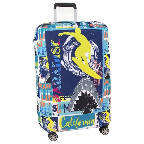 фото Чехол для чемодана ratel travel summer pattern s, синий/желтый/голубой