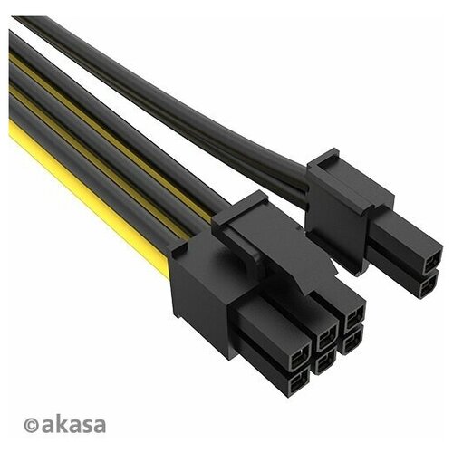 Кабель Akasa 12V ATX 8-Pin - PCIe 6+2 pin (8-pin - 6+2-pin) AK-CBPW23-20 переходник питания для видеокарт 8 pin на 2 x 8 pin 2 6 pin силовой кабель для графической карты 8 pin 2x8 pin