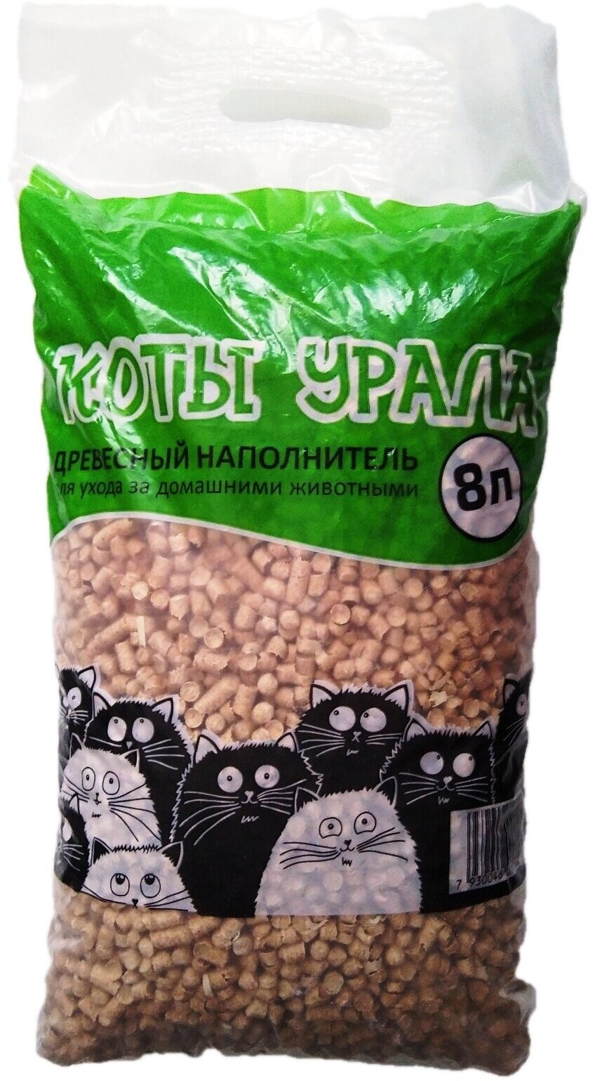 Наполнитель древесный для кошачьего туалета "Коты Урала" 5 кг