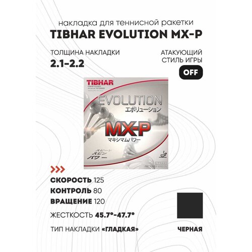 Накладка Tibhar Evolution MX-P цвет черный, толщина 2.1-2.2