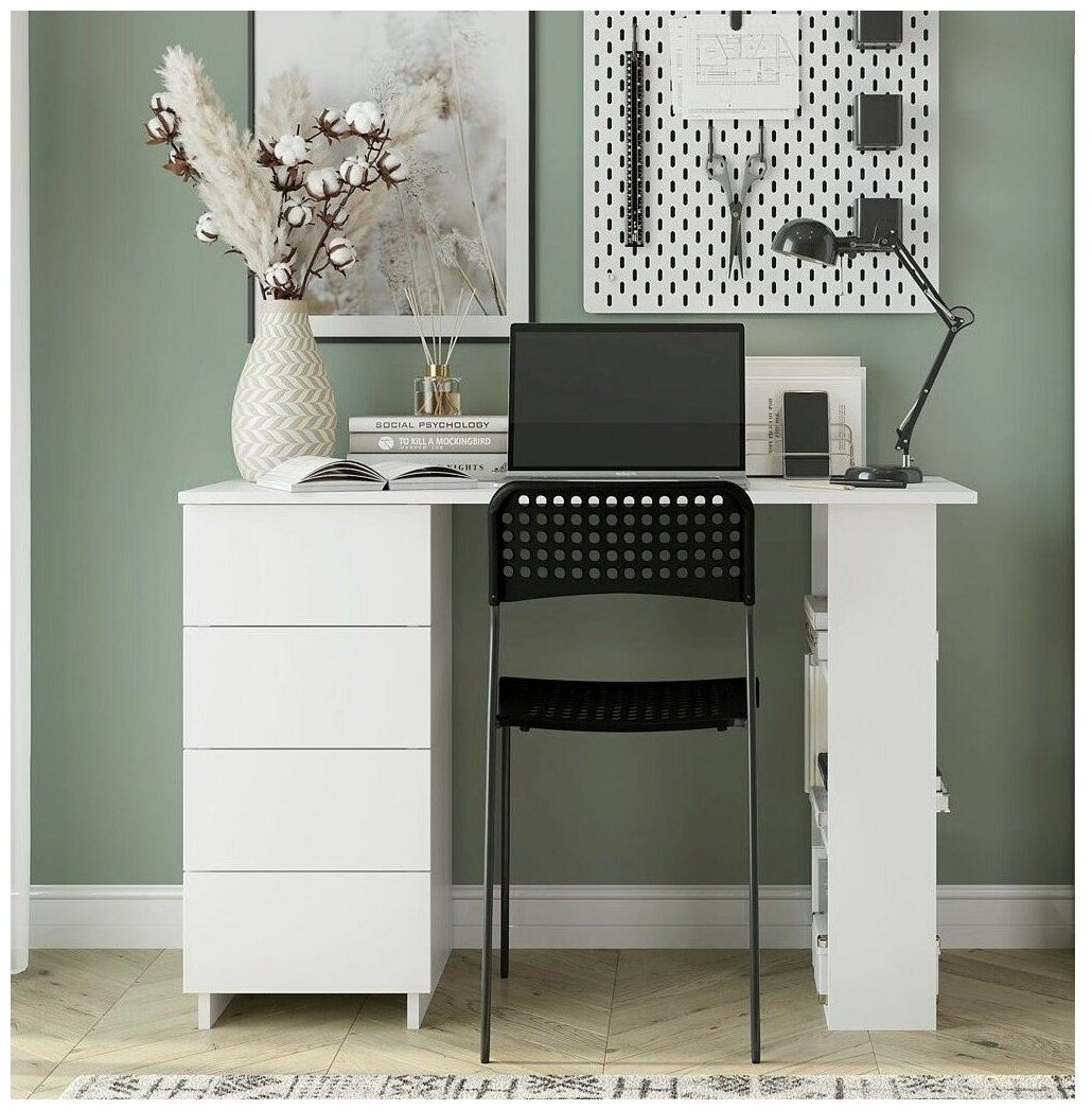 Письменный стол. Компьютерный стол. UNIT 3. 110х50,6х75 см.Белый. - фотография № 5