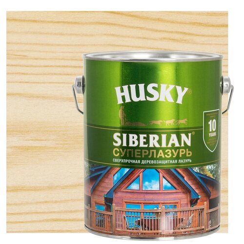 Лазурь для дерева Husky Siberian Суперлазурь цвет бесцветный 2.7 л