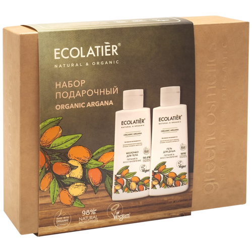 Подарочный набор для ухода за телом Ecolatier, Organic Argana Молочко + Гель для душа