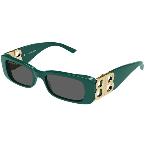 фото Солнцезащитные очки balenciaga, прямоугольные, оправа: пластик, для женщин, зеленый