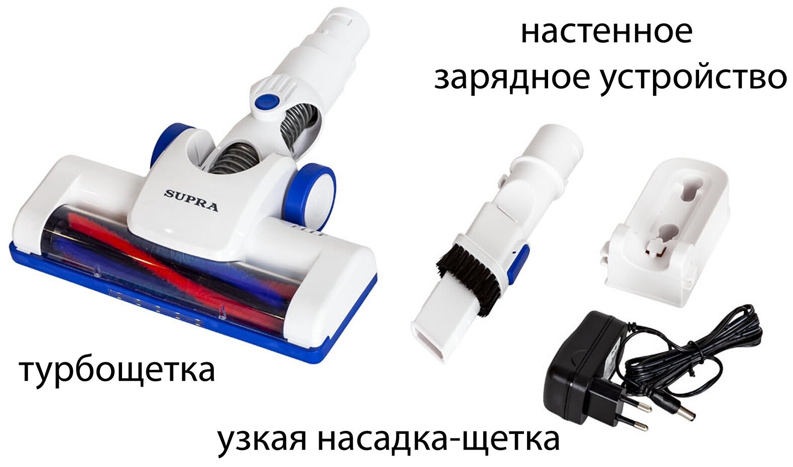 Ручной пылесос (handstick) SUPRA VCS-4011, 120Вт, белый/голубой [11687] - фотография № 4