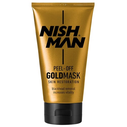 NISHMAN Очищающая маска-пленка Gold Mask, 200 г, 200 мл маска скраб для лица с каолином и грецким орехом limoni от черных точек очищающая для жирной и комбинированной кожи white clay scrub mask 100 ml