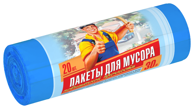 Мешки для мусора Avikomp Тут грязи нет 30 л, 20 шт, голубой