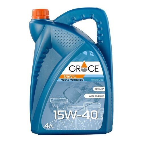 фото Минеральное моторное масло grace lubricants daily c 15w-40, 4 л