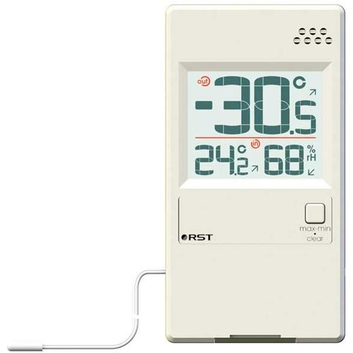 Электронный термометр гигрометр с выносным сенсором товары для дачи и сада rst оконный термометр гигрометр с инверсивным зеркальным дисплеем