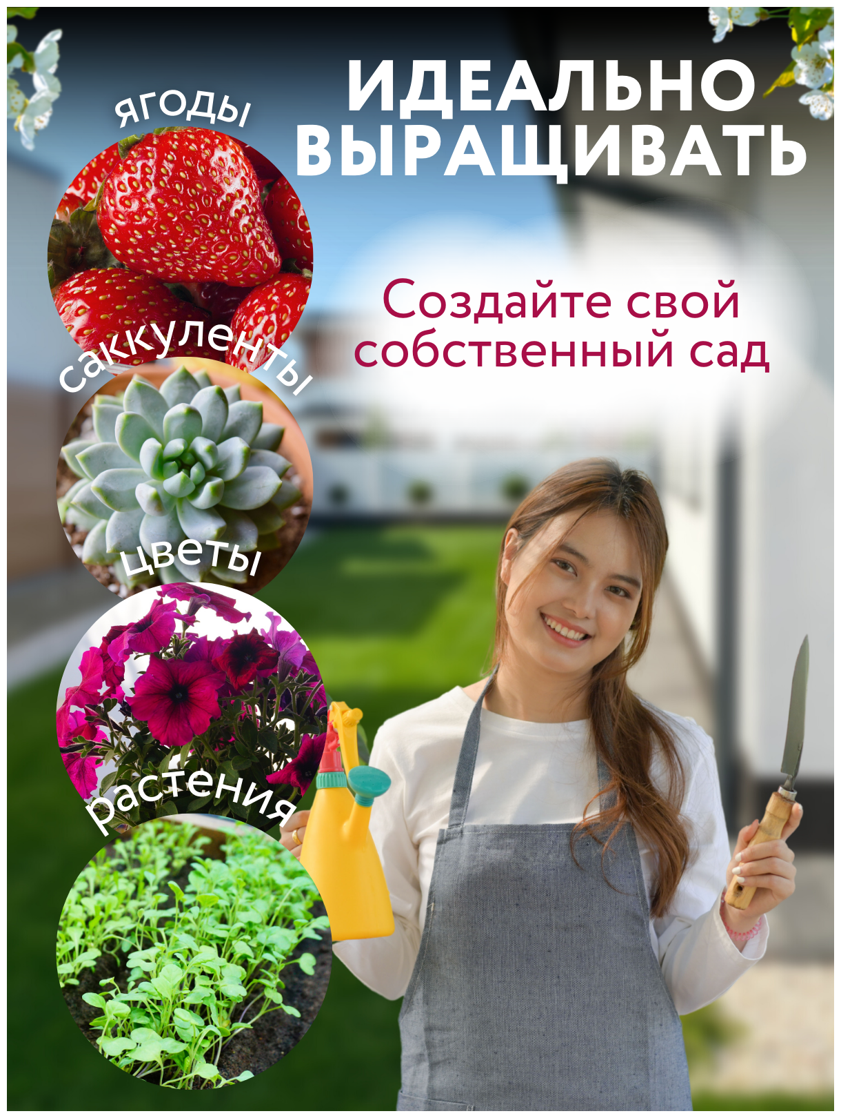 Вертикальная грядка- кашпо составное многоярусное 3 лепестка для цветов, ягод, трав и других растений — фото 1
