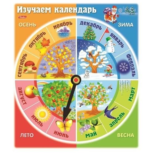 Игра обучающая Hatber Изучаем календарь, А5 (Ио5_15489, U219270), 15шт.