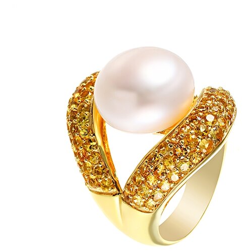 фото Element47 кольцо из серебра 925 пробы с жемчугом к. речным и сапфирами rx_140_ko_ys_wrch_yg, размер 17