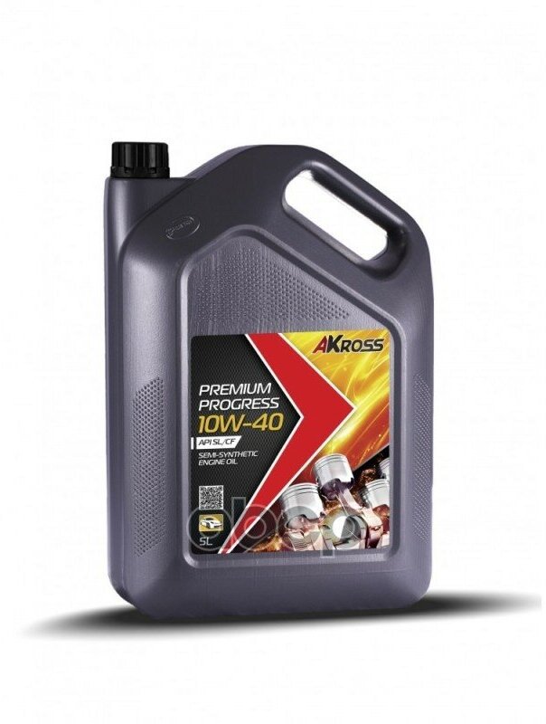 AKross Моторное Масло Akross 10W-40 Premium Progress Sl/Cf 5 Л (Бензин)