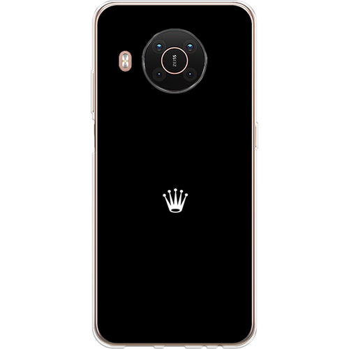 Силиконовый чехол на Nokia X10 / Нокия X10 Белая корона на черном фоне силиконовый чехол на nokia x10 нокия x10 белая корона на черном фоне