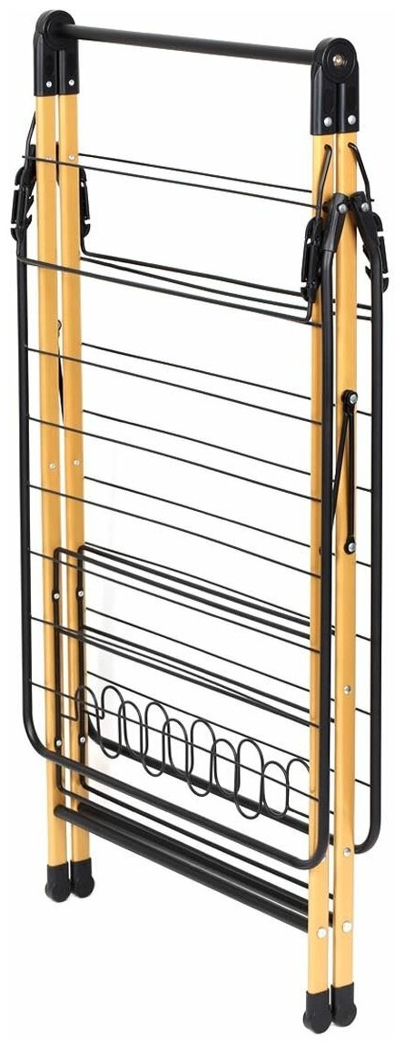 Сушилка для белья напольная MY iNTERNO , 147х103 см, раскладная, металл, черная, Х-форма - фотография № 2