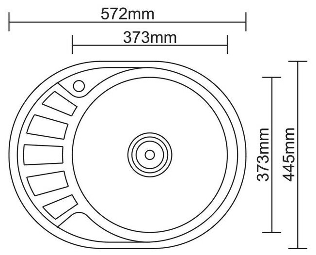 Мойка кухонная Accoona AD4557, врезная, толщина 0.6 мм, 570х450х165мм, матовая - фотография № 5