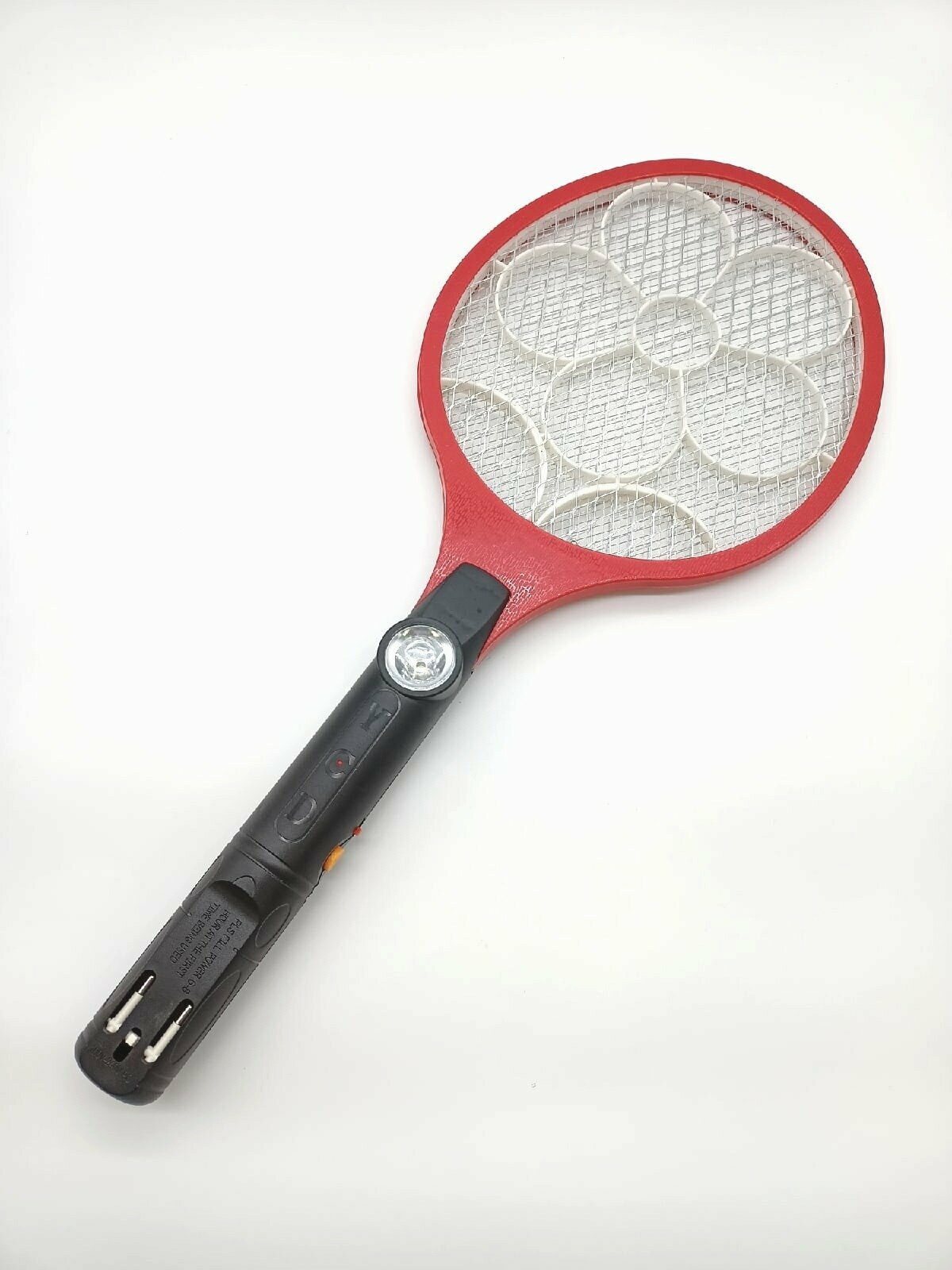 фото Электрическая мухобойка аккумуляторная / Ракетка москитная /красный
