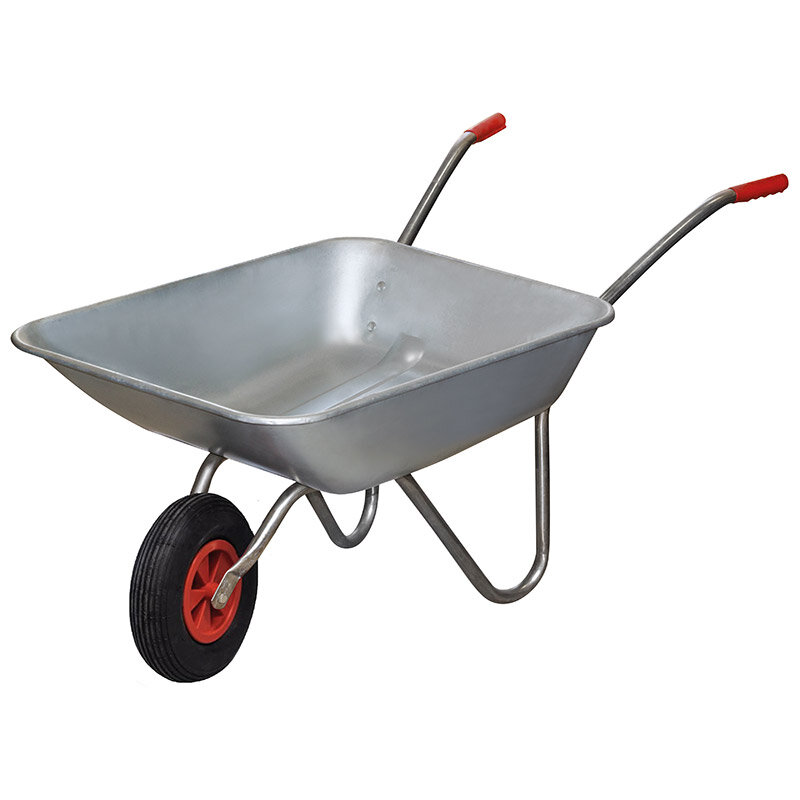 Тачка садовая WB 4701 грузоподъемность 80 кг объем 65 литров оцинкованный кузов 0 5 мм колесо диаметр 300 мм