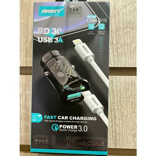 АЗУ Автомобильное зарядное устройство с быстрой зарядкой/Type-С, USB 3.0/Car Carger