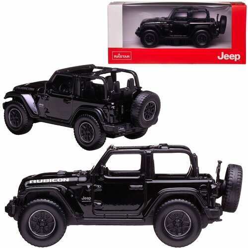 Машина металлическая 1:43 JEEP Wrangler Rubicon, цвет черный - Rastar [59000B] машина металлическая 1 43 jeep wrangler rubicon цвет красный rastar [59000r]