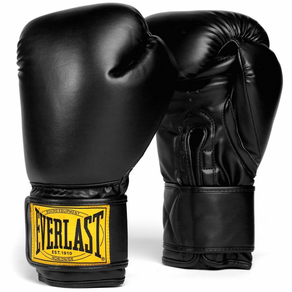 Боксерские перчатки Everlast 1910 PU черные, 10 унций.