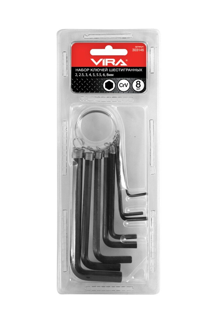фото Набор угловых шестигранных ключей Vira 8 шт