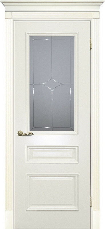 фото Межкомнатная дверь эмаль слоновая кость ( Ral 1013 ) Смальта 06 до