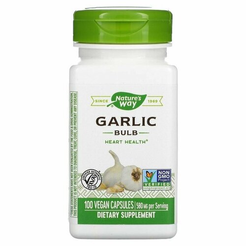 Чеснок 580 мг Nature's Way, Garlic 100 капсул / Добавка для иммунитета, сердца, сосудов, обмена веществ