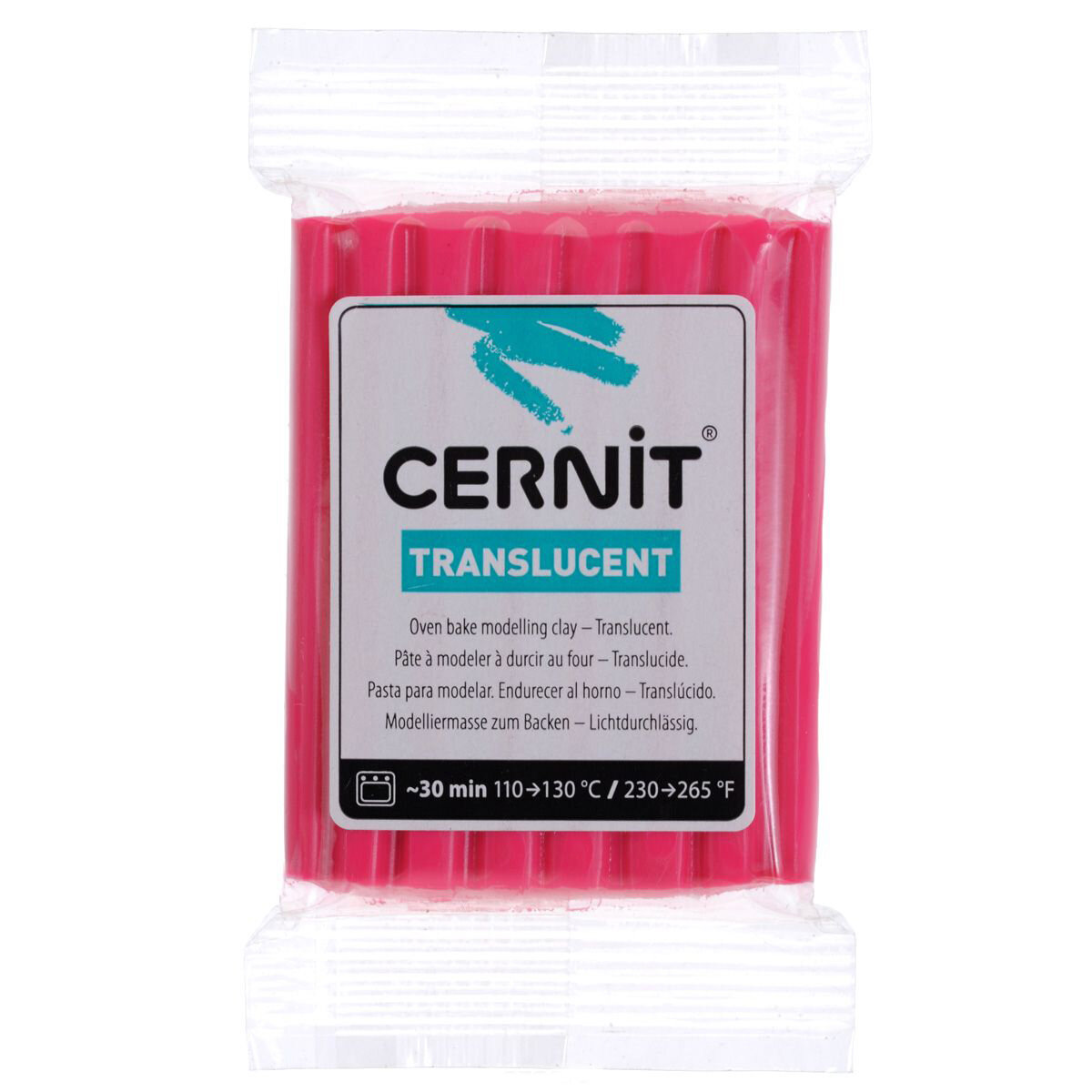 Пластика полимерная запекаемая 'Cernit 'TRANSLUCENT' прозрачная, 56 г (474 прозрачный рубин)