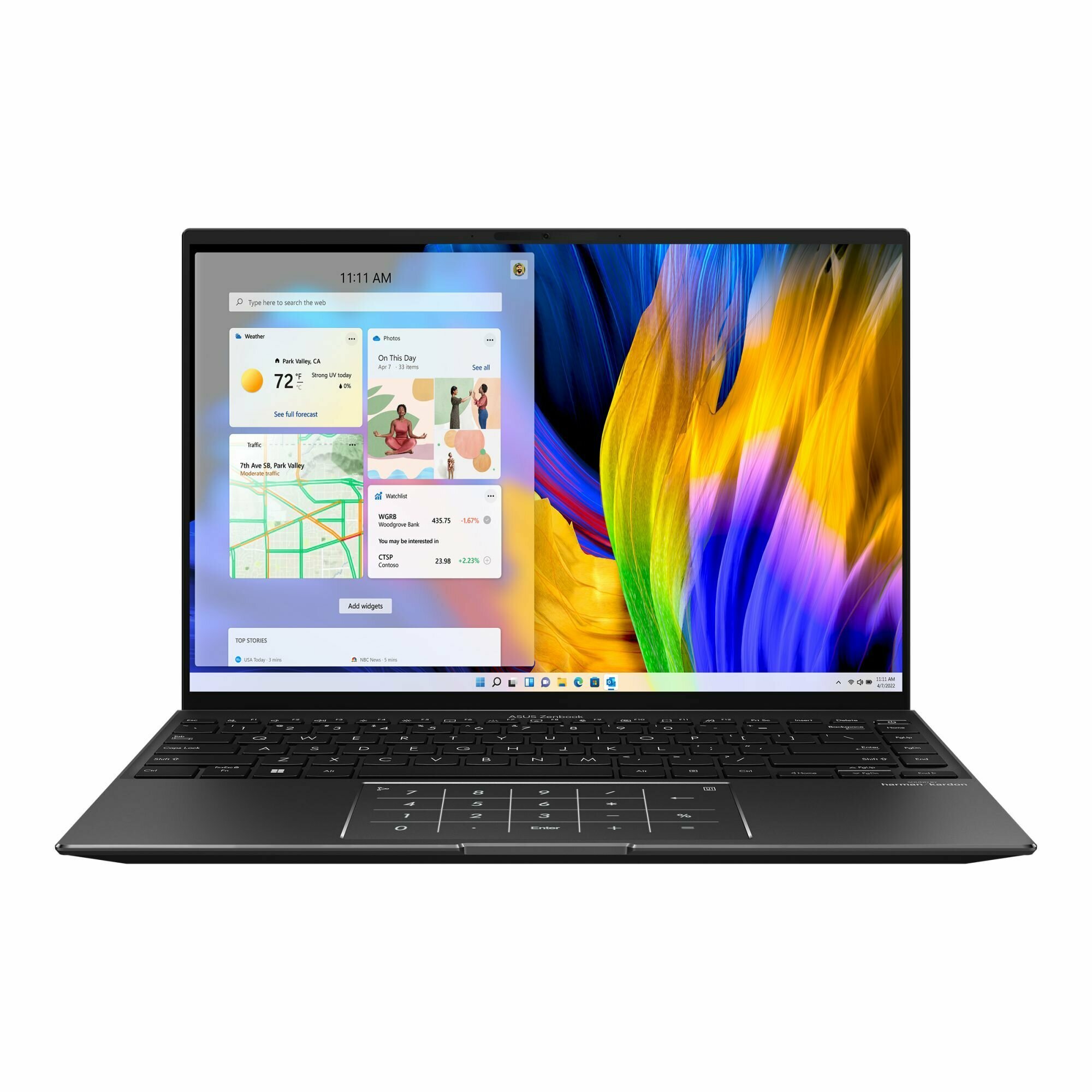 Ноутбук ASUS Zenbook 14X OLED UM5401QA-L7256, 14" (2880x1800) OLED 90Гц/AMD Ryzen 7 5800H/16ГБ LPDDR4X/1ТБ SSD/Radeon Graphics/Без ОС, черный 90NB0UR5-M00FZ0