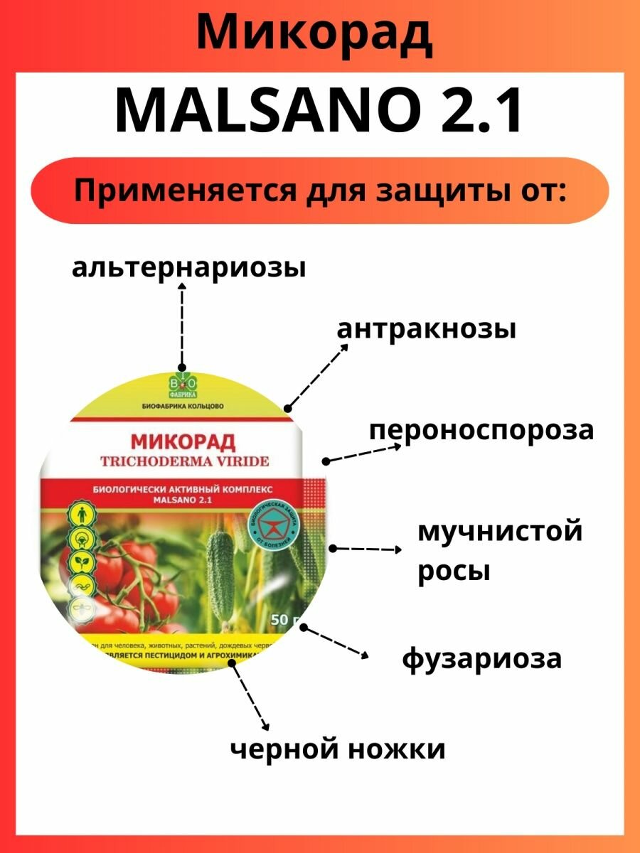 Микорад MALSANO 2.1 малсано триходермин 50 г - фотография № 3