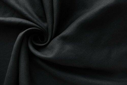 Ткань черный лен (костюмный)