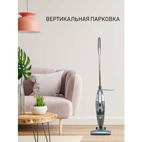 Вертикальный пылесос JVC JH-VS105 2 в 1 с HEPA фильтром 3 насадки гибкий шланг контейнер для пыли 1 литр съемная ручка 600 Вт 332000₽