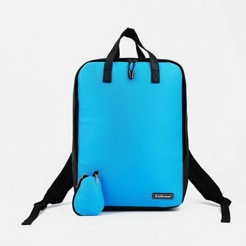 Рюкзак на молнии, кошелёк, цвет голубой
