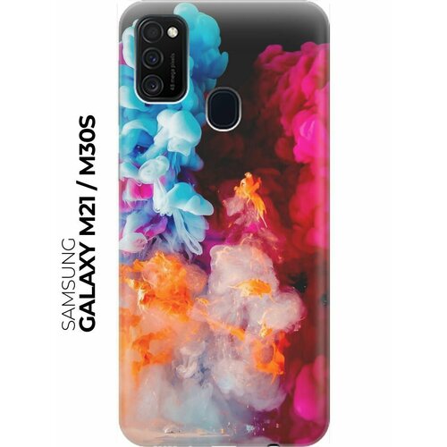 RE: PA Накладка Transparent для Samsung Galaxy M21 / M30s с принтом Разноцветный дым re pa накладка transparent для samsung galaxy m21 m30s с принтом разноцветные перья